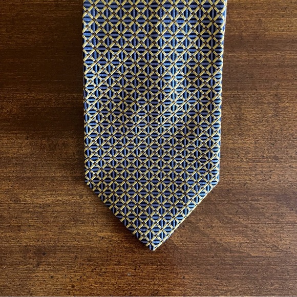 Yellow Blue Men’s Tie Land’s End - Picture 3 of 4